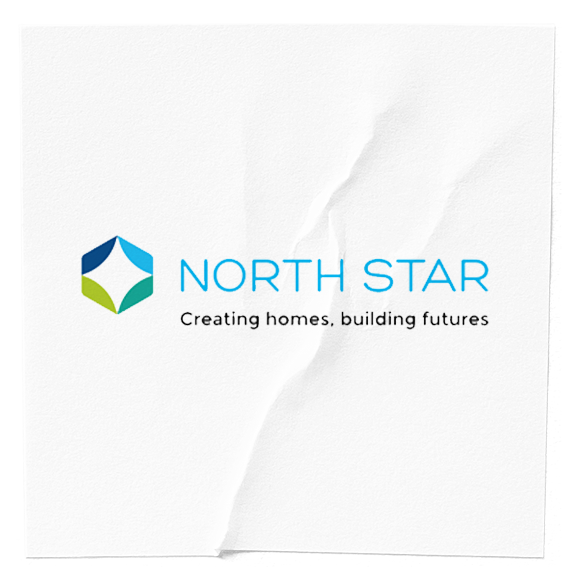 North star logo sticker